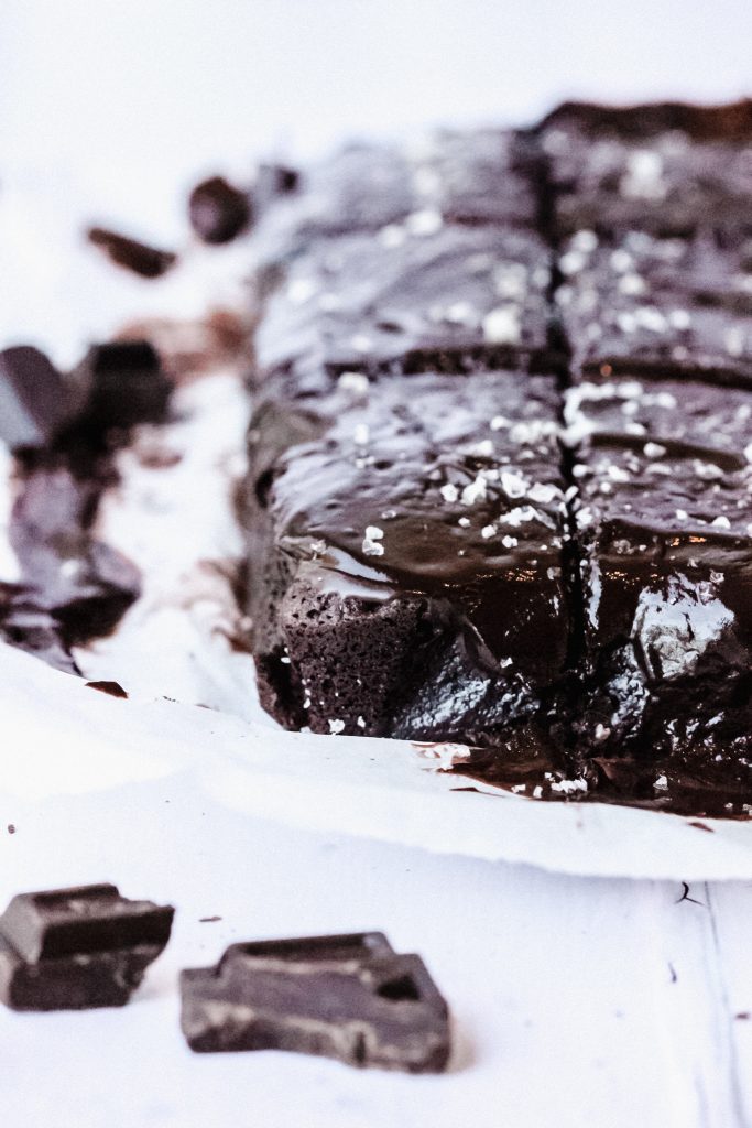 Chocolate, brandy and sultana brownie.