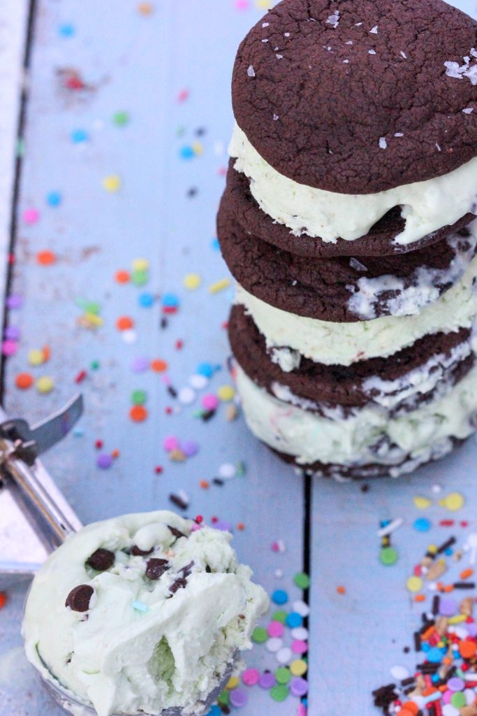 Mint Chocolate Chip Ice Cream Sandwiches