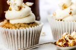 Banana salted caramel popcorn cupcakes